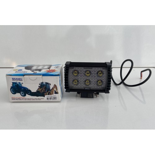 OFF-ROAD LAMBA ÇALISMA LAMBASI 6 LEDLI DIKDÖRTGEN SU GEÇIRMEZ 10-30V 1000 LÜNEM 