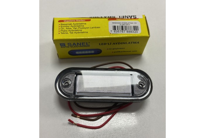 BASAMAK AYDINLATMA 12V 6 LED MAVI