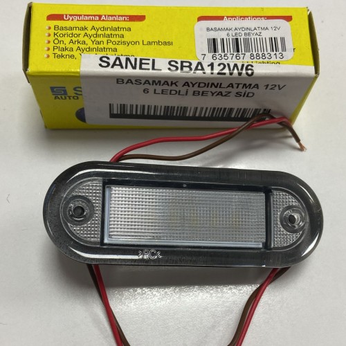 BASAMAK AYDINLATMA 12V 6 LED BEYAZ