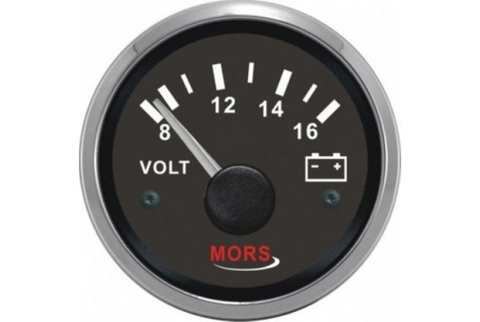  Voltmetre Siyah 12 V  Ø: 55 mm