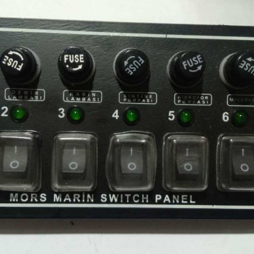  6’lı  Switch Panel - Yatay 170x85 mm  Işlıklı ve Cam Sigortalıdır 