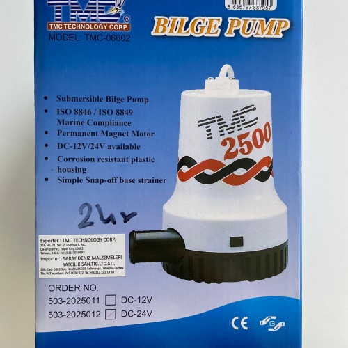 TMC  SİNTİNE POMPASI 2500 GPH 24 V