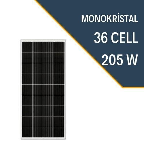 205W MONOKRİSTAL GÜNEŞ PANELİ 